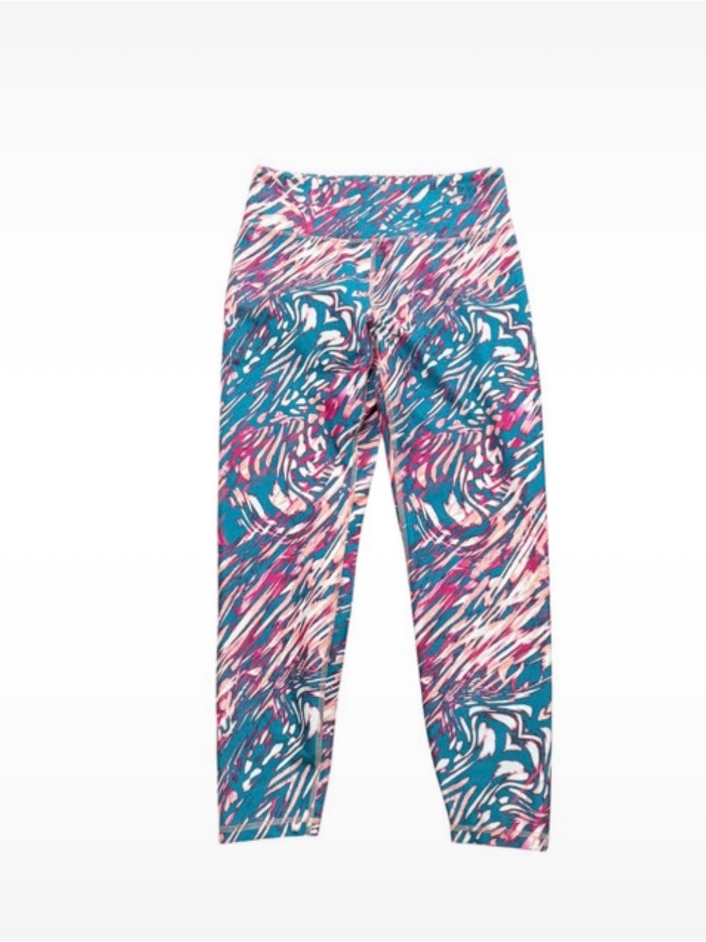 Marika Teal, Pink & White Swirl Print Leggings